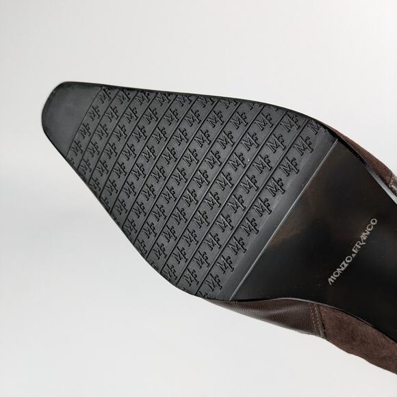 Monzo Franco Womens Sz 8.5W Boots Wide Oyster Leather Brown New NIB Heel Booties - Picture 9 of 11